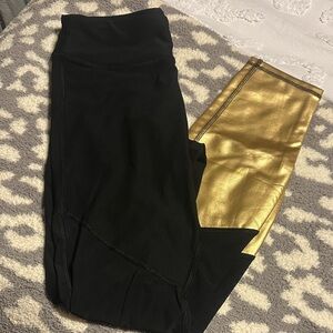 bebe Black and Gold Leggings